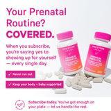 Pink Stork etiqueta nutricional visible con folato metilado, hierro y DHA listados