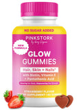 Pink Stork frasco frontal mostrando 60 gomitas berry y diseño claro