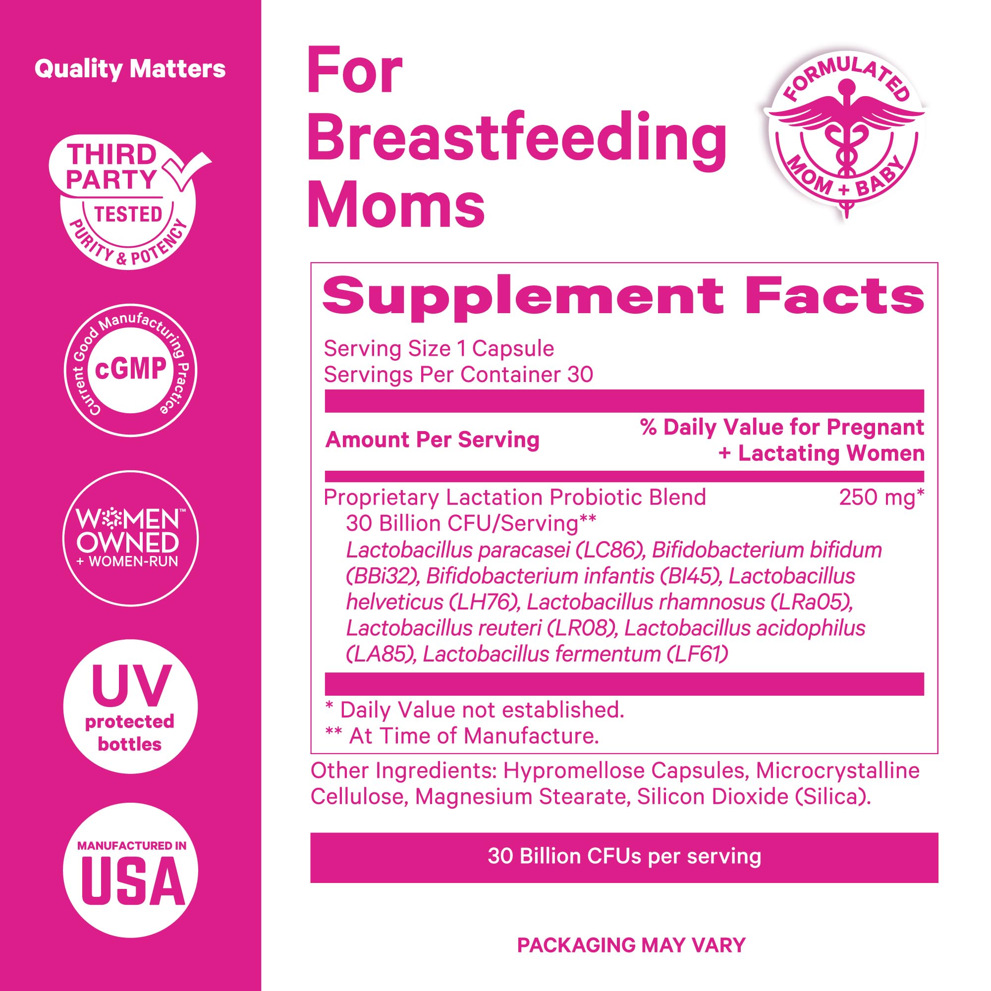 Pink Stork madre amamantando con producto apoyando rutina postnatal