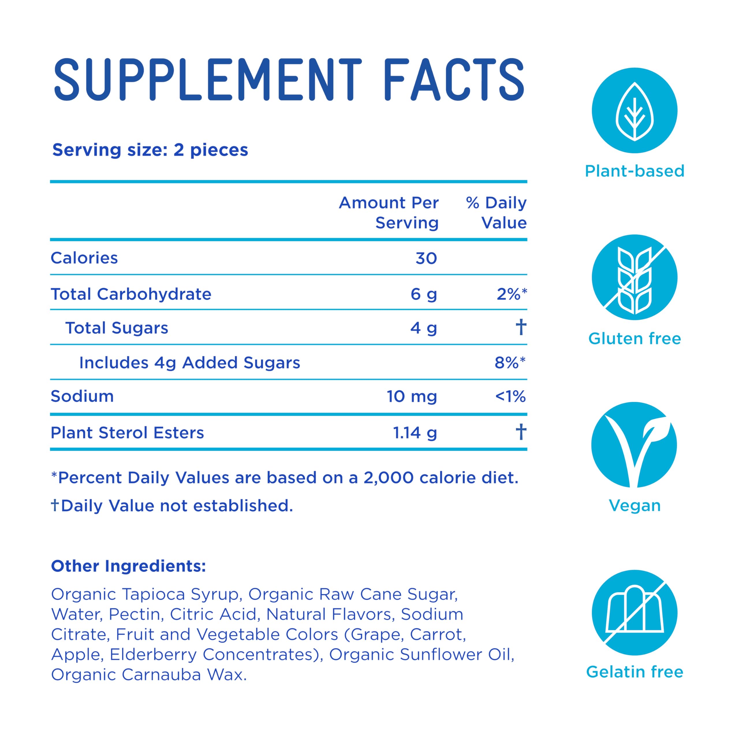 Piper Biosciences etiqueta con información nutricional y dosis recomendada
