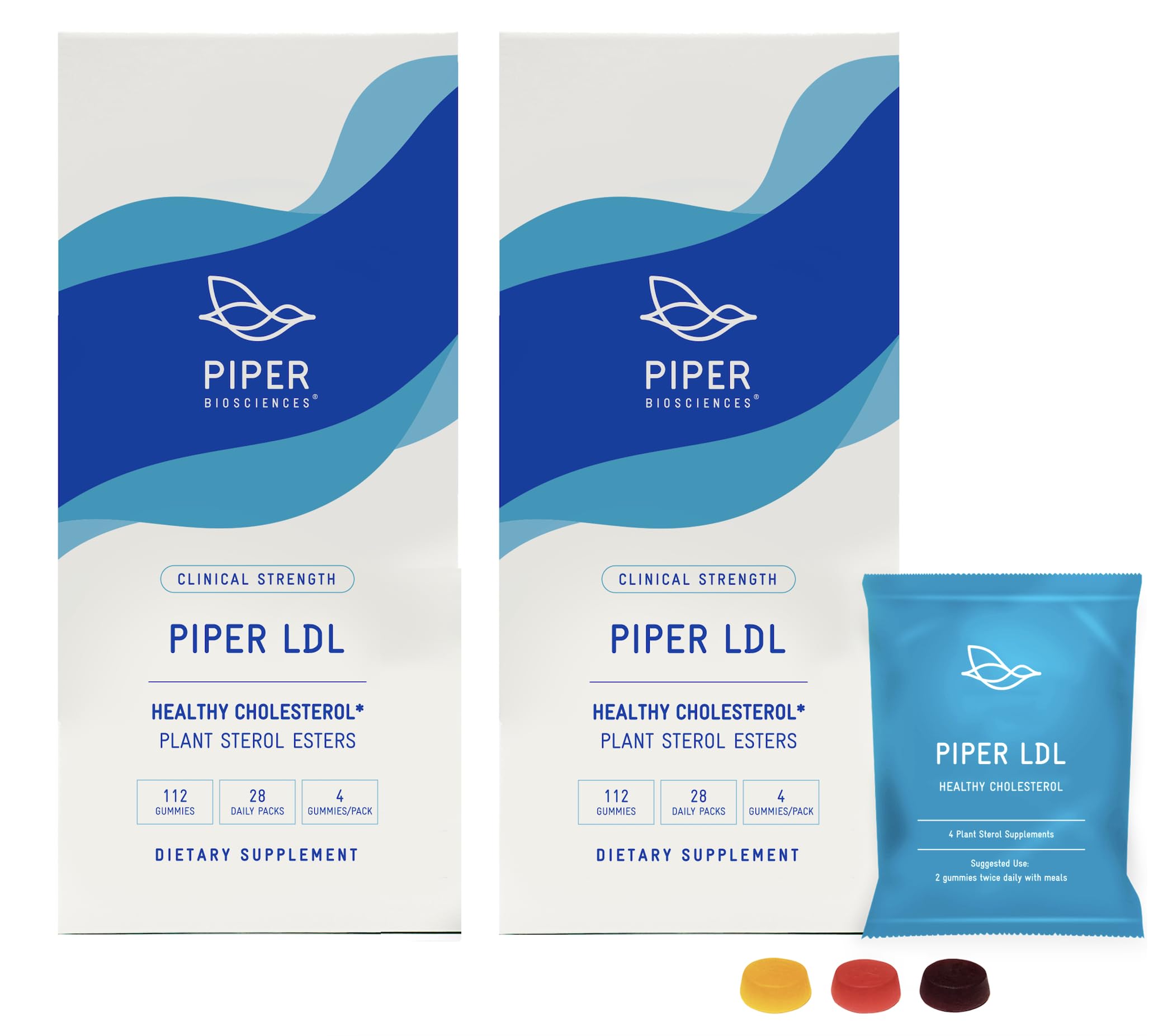 Piper Biosciences frente del empaque con doble caja, práctico portable