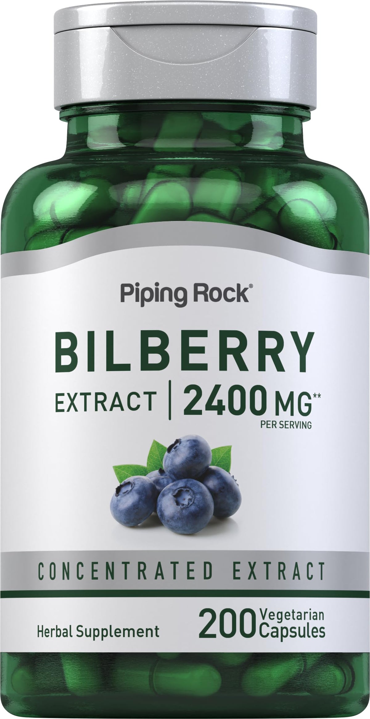 Piping Rock botella frontal con cápsulas y etiqueta visible, claridad y confianza