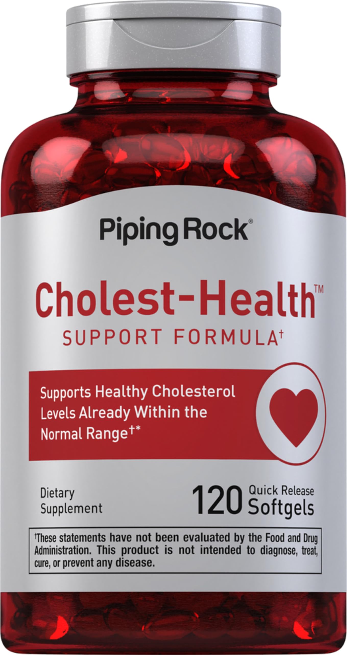 Piping Rock frasco 120 softgels, presentación clara y conveniente
