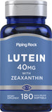 Piping Rock frasco frente mostrando 180 softgels y conveniencia de suministro