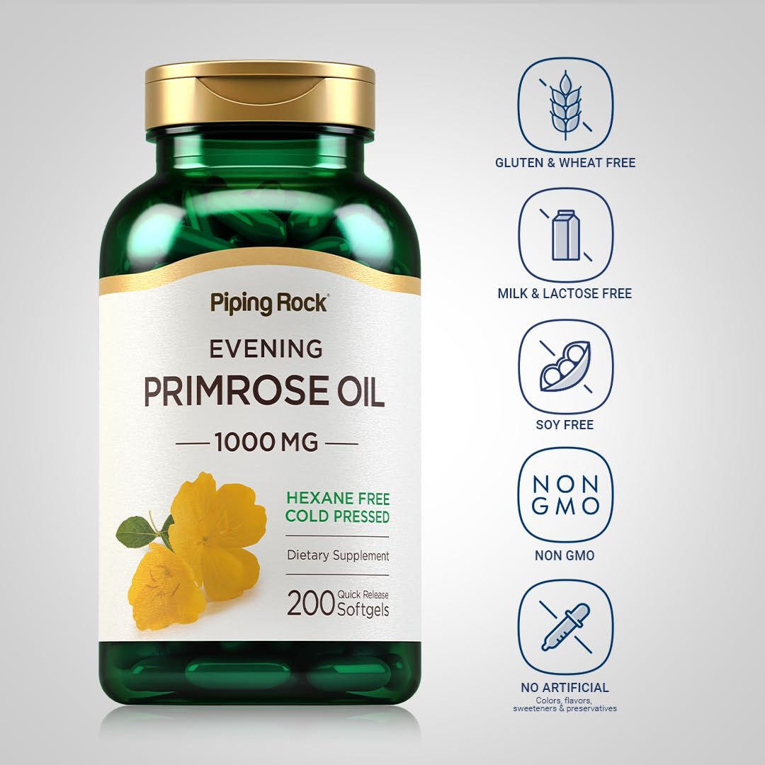 Piping Rock gota de aceite de onagra para apreciar textura y pureza
