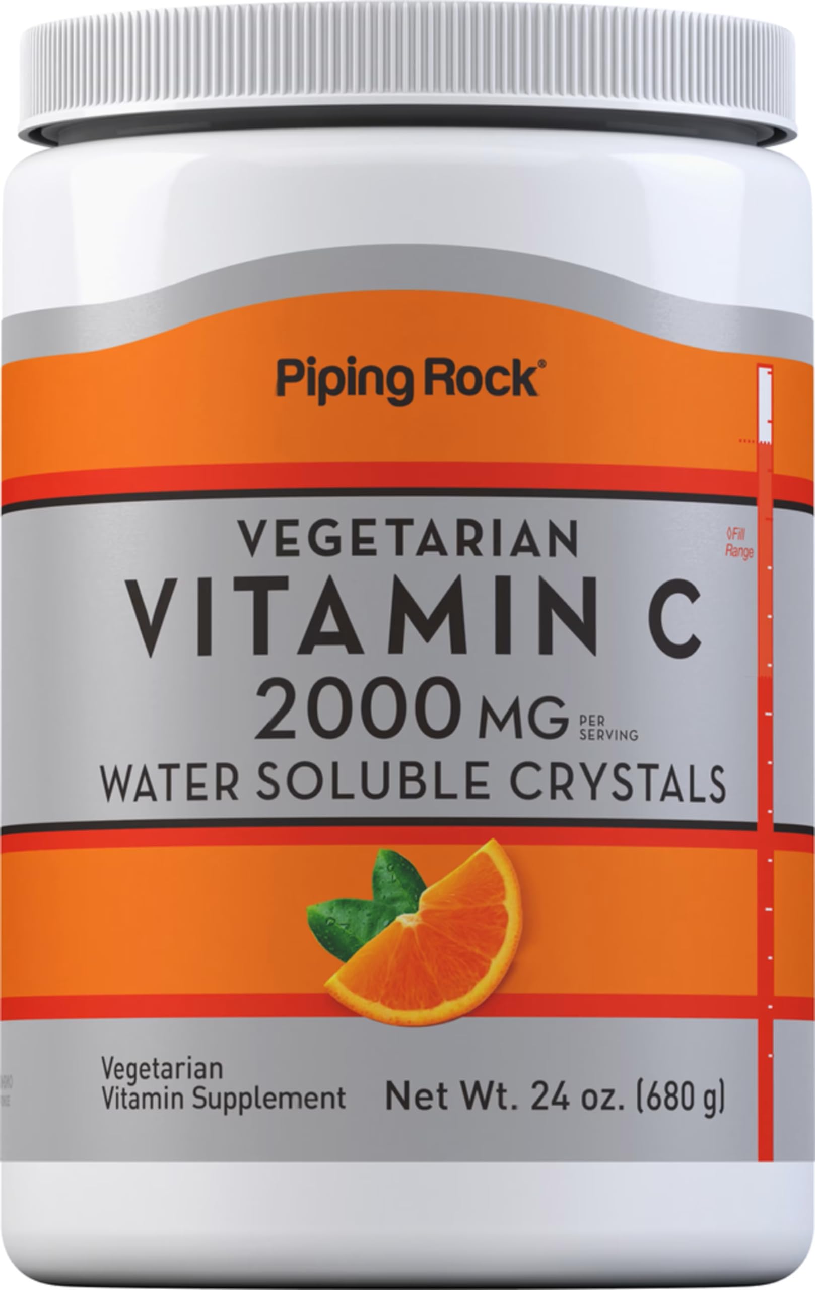Piping Rock frente del envase mostrando tamaño y marca, práctico para almacenamiento