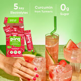 Pirq sandía bebida preparada en vaso, refrescante y baja en calorías