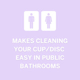 Pixie Cup limpieza de copa menstrual con toallita protege material