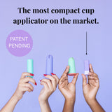 Contenido del envase Pixie Cup con instrucciones visibles, listo para usar