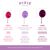 Pixie Cup en bolso junto a artículos personales para uso diario práctico