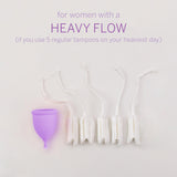 Pixie Cup etiqueta que muestra material 100% silicona médica segura