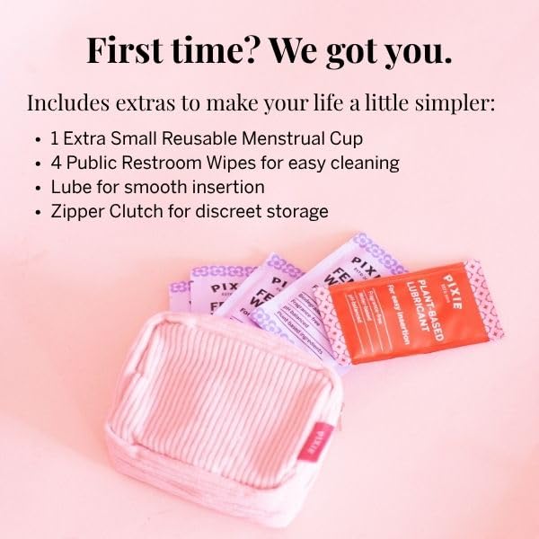 Kit Pixie Cup con toallitas, lubricante y ebook para uso completo