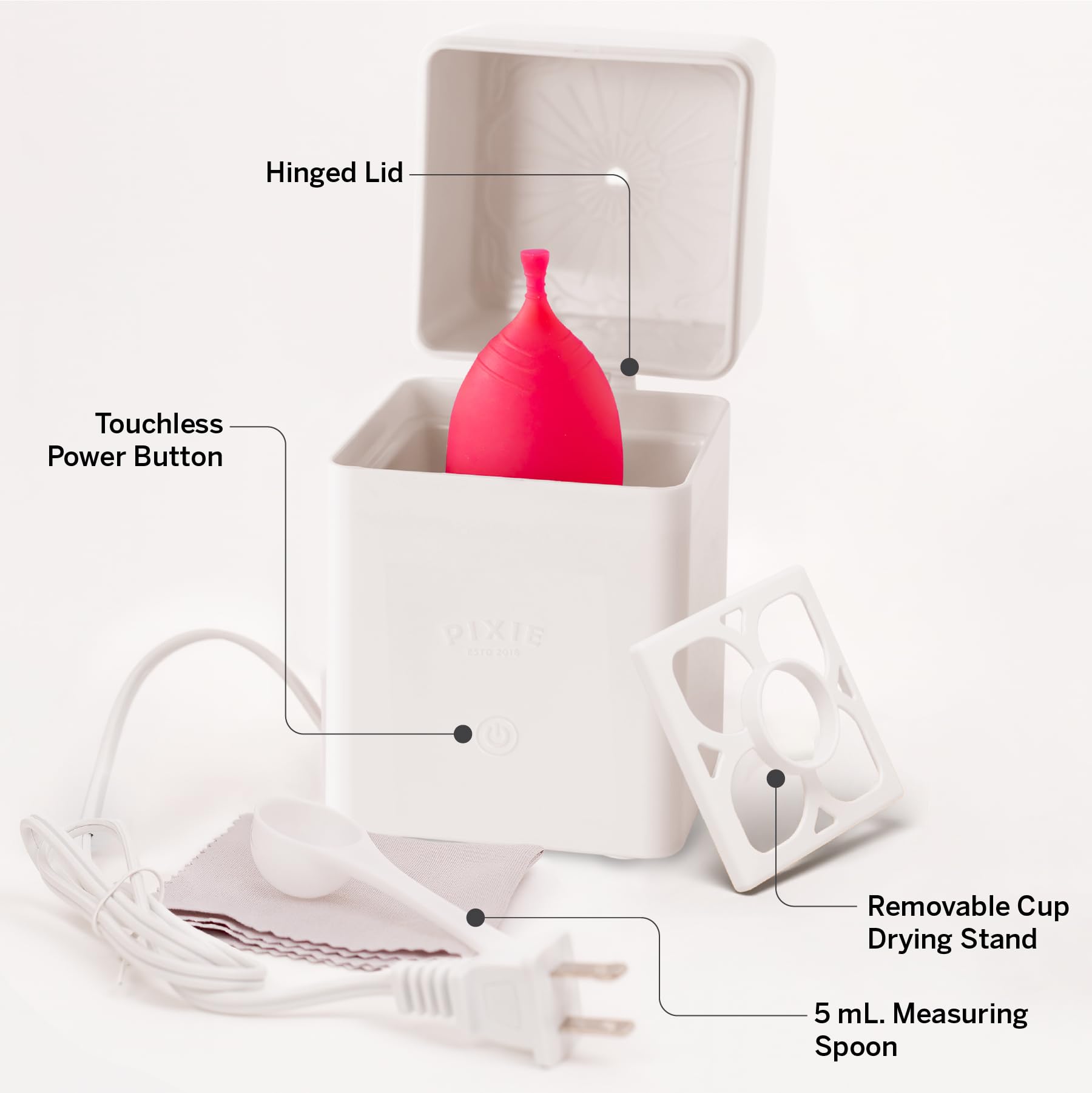 Pixie Cup detalle plástico libre de BPA, tranquilidad y seguridad