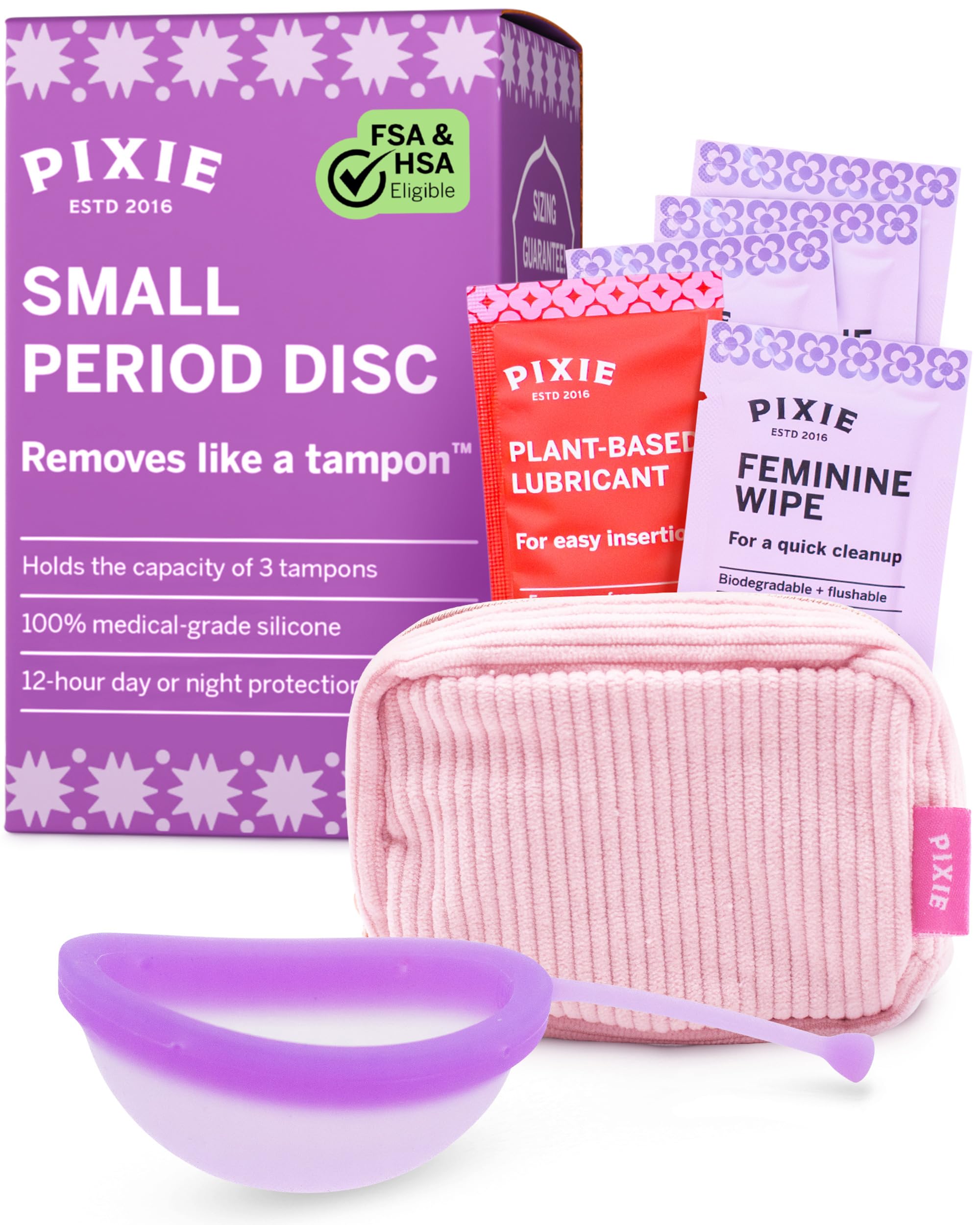 Pixie disco frontal en empaque, alternativa reutilizable y discreta
