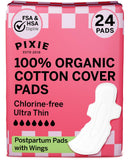 Pixie Cup empaque frontal mostrando diseño y beneficio absorbente