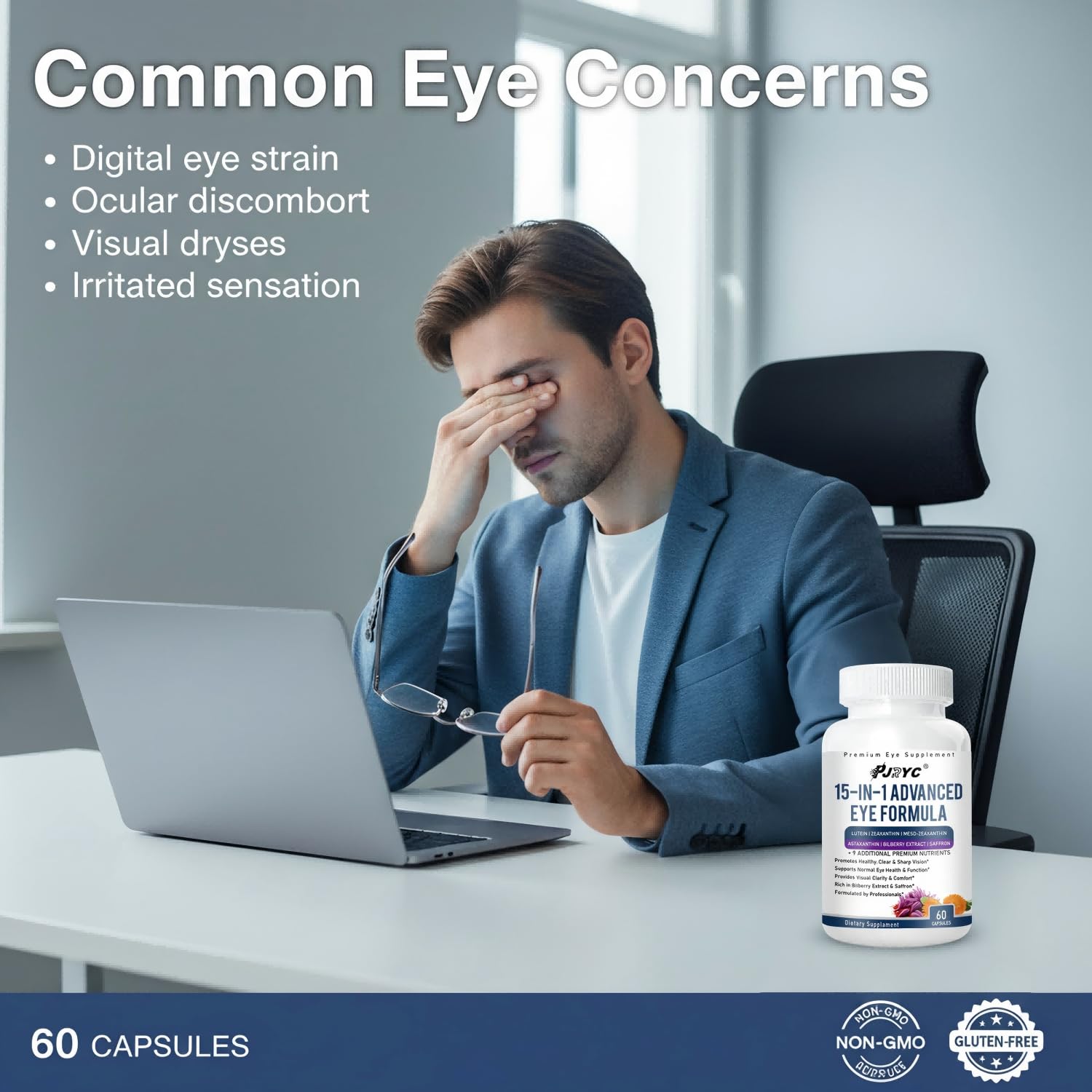 PJRYC VisioVance bote en mano para comparar tamaño y dosis conveniente