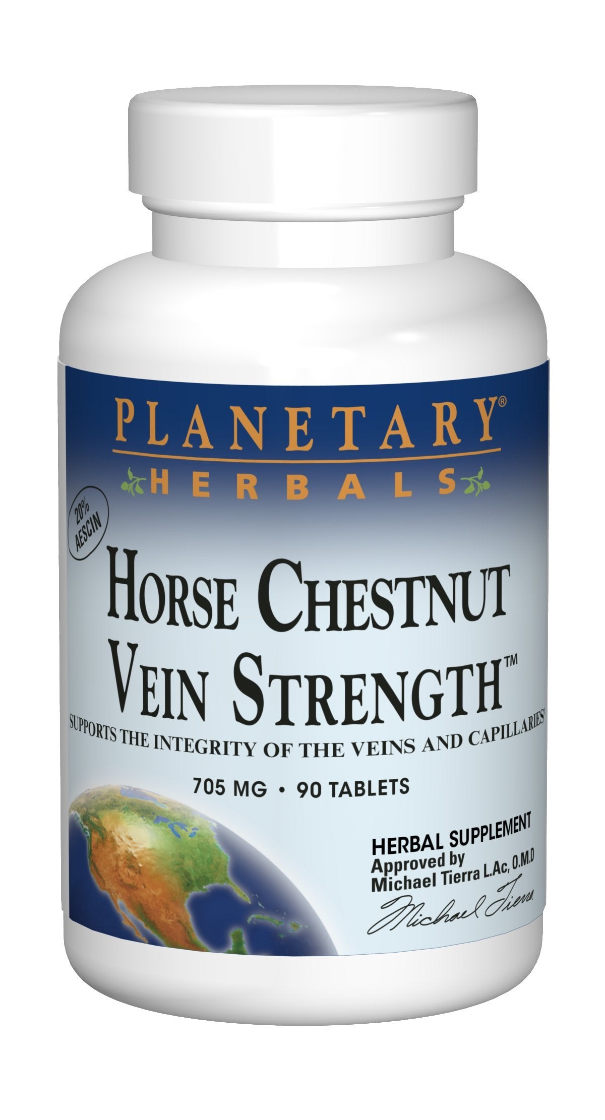 Planetary Herbals etiqueta con información nutricional y modo de uso claro