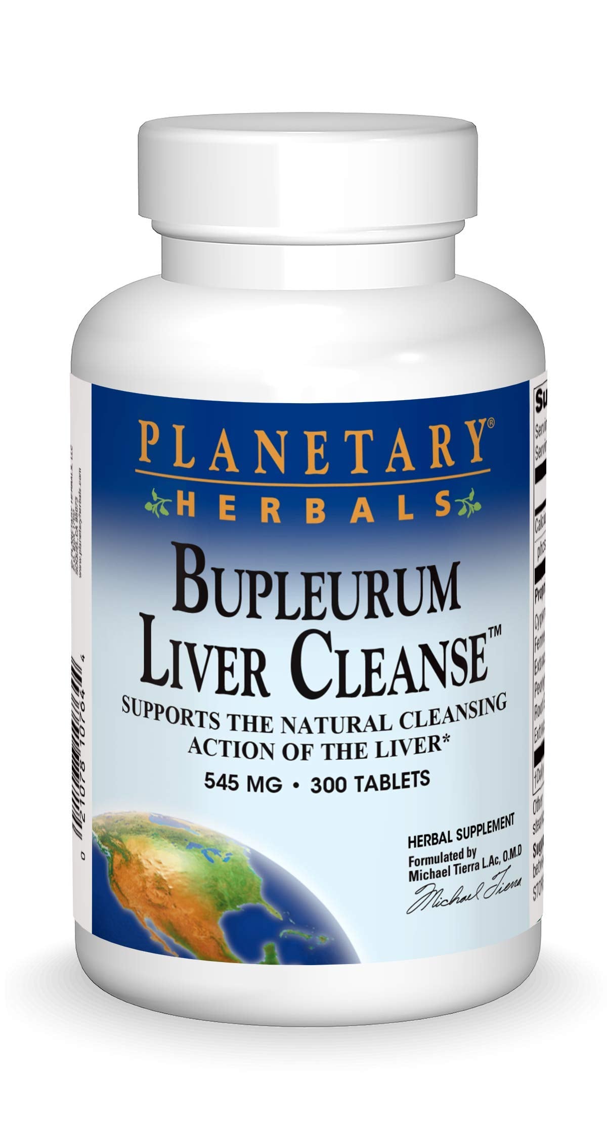 Planetary Herbals frasco delante mostrando etiqueta y cantidad 300 tabletas