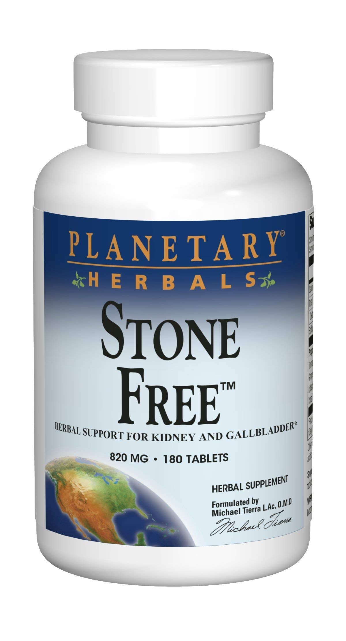 Planetary Herbals frasco frontal mostrando 180 tabletas y presentación clara