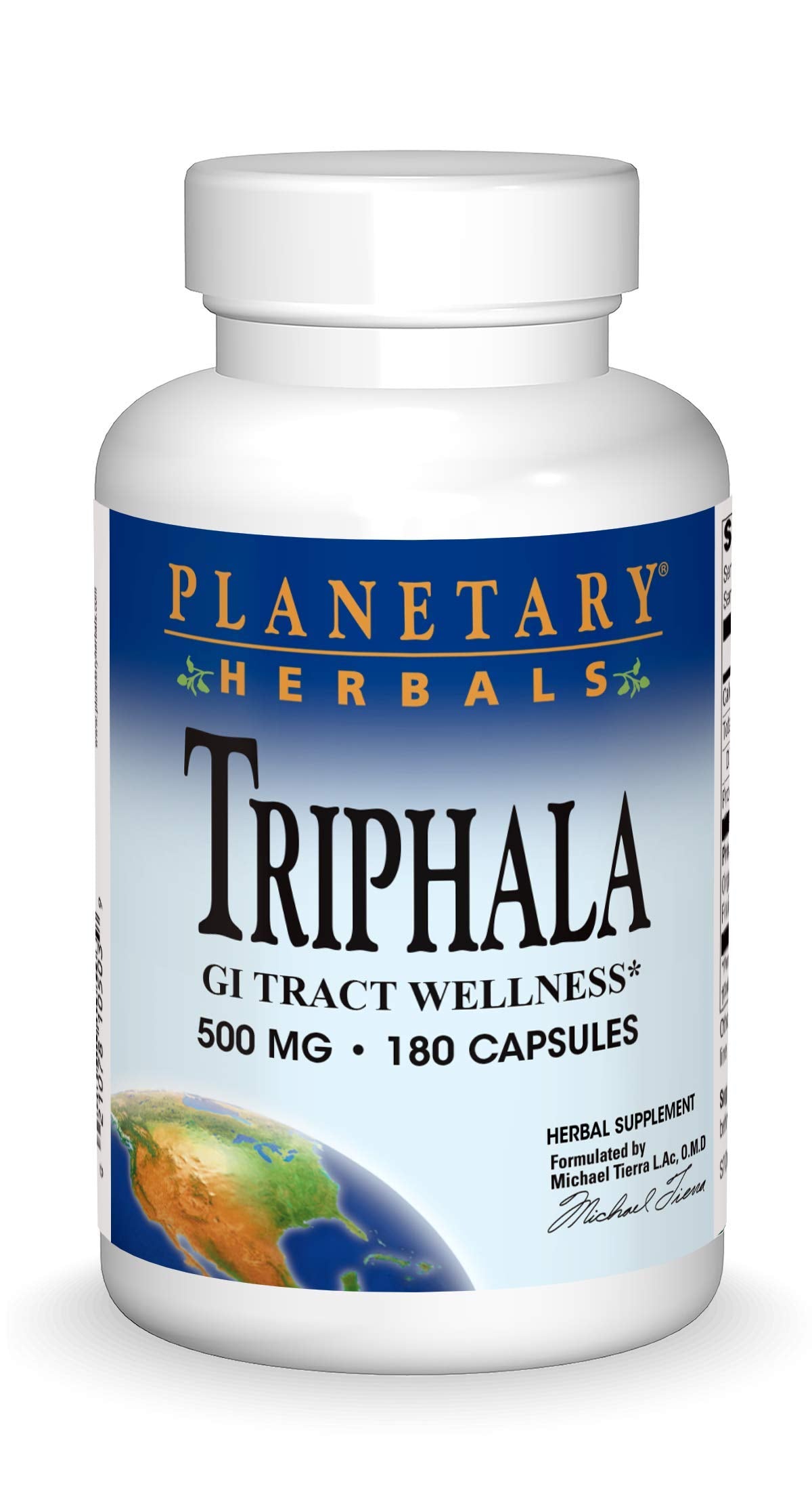Planetary Herbals botella frontal mostrando la etiqueta y beneficio digestivo