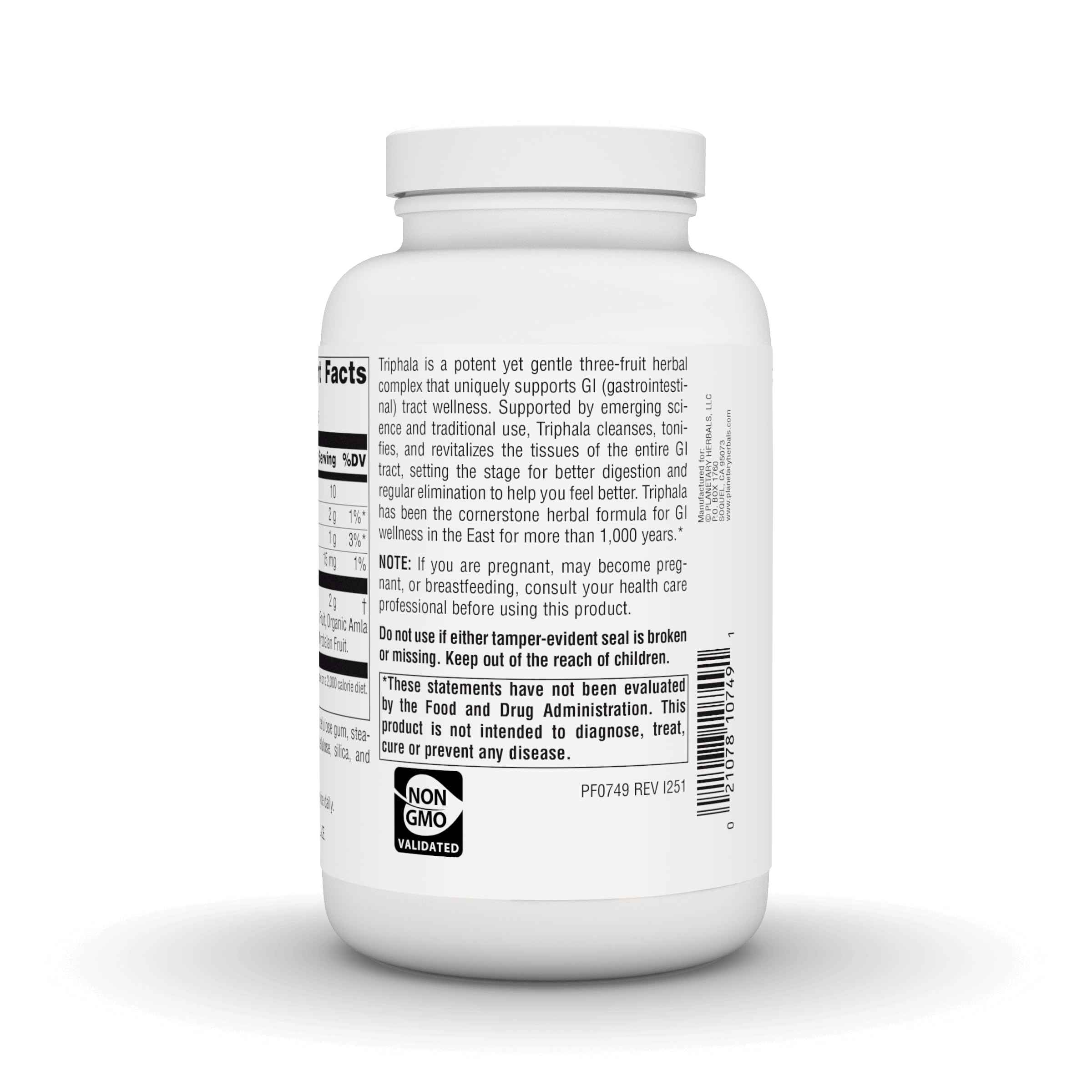 Planetary Herbals tabletas en mano para comparar tamaño y dosificación práctica