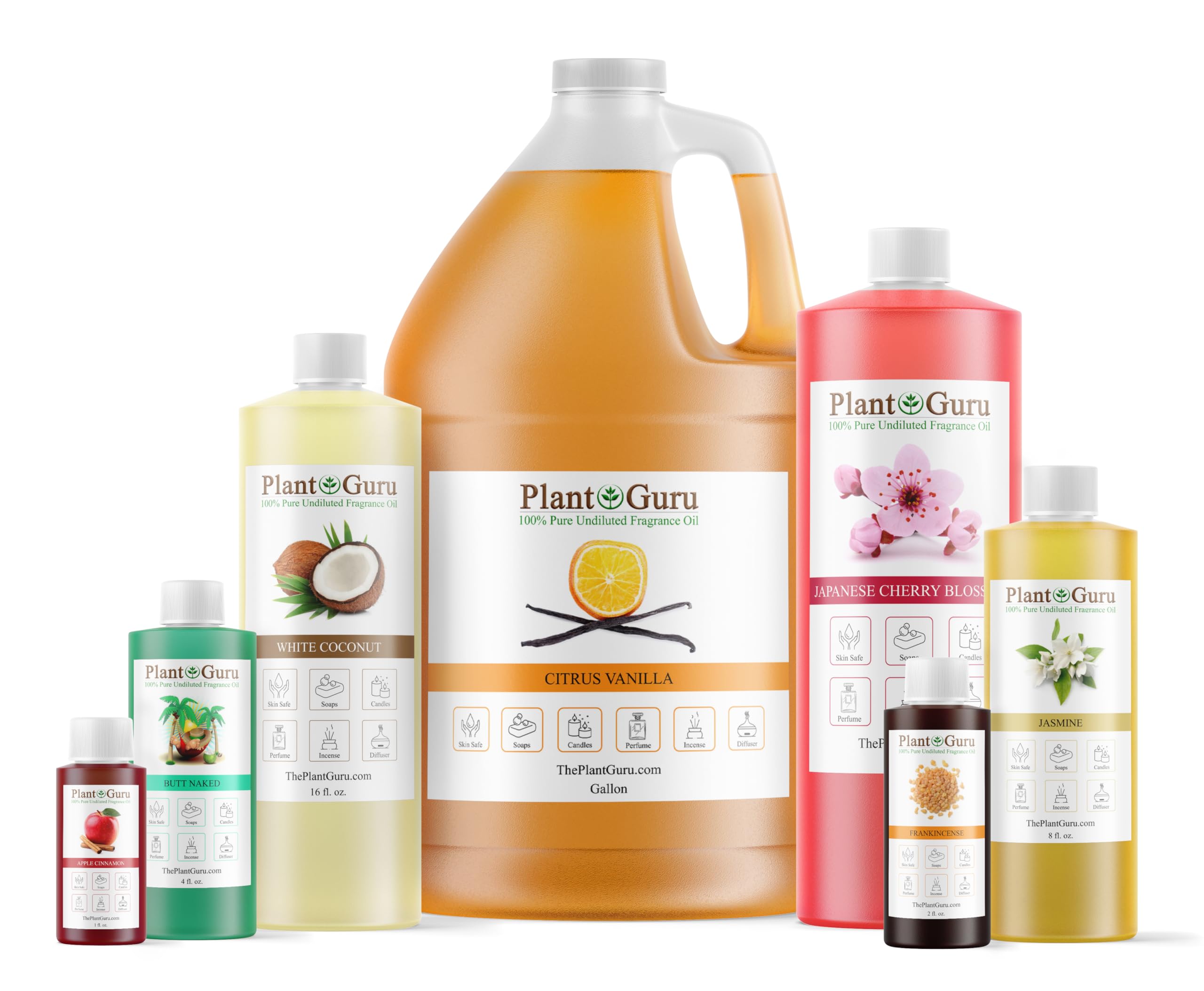 Plant Guru escena de sala con vela y difusor, crea ambiente cálido y reconfortante