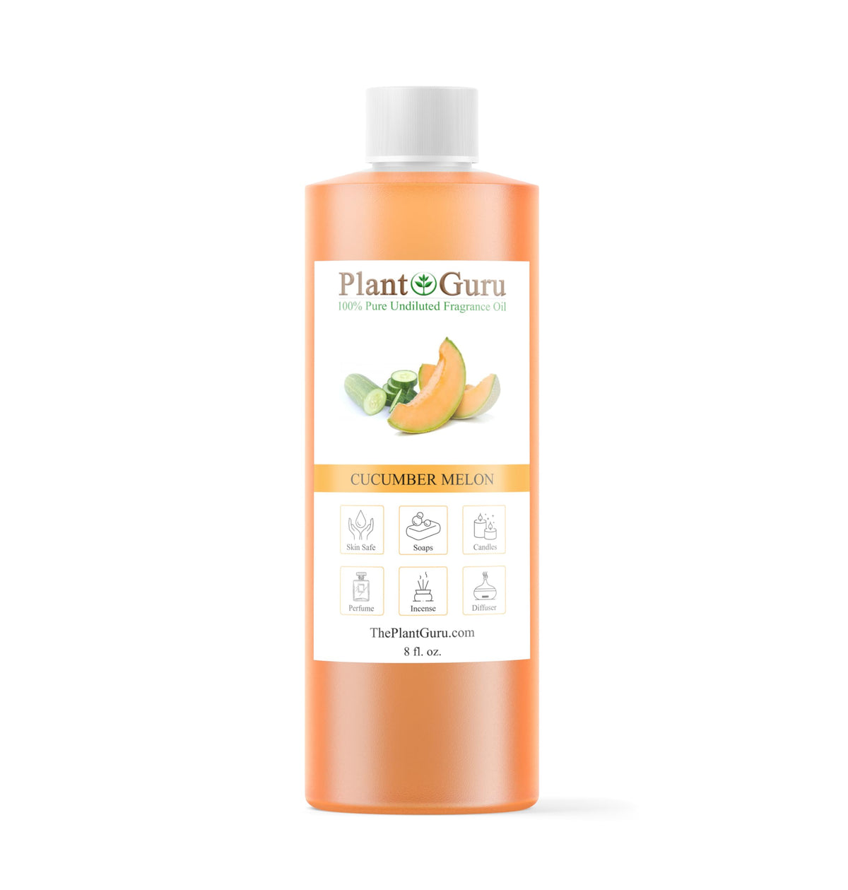 Plant Guru frasco frontal mostrando etiqueta clara y aroma refrescante