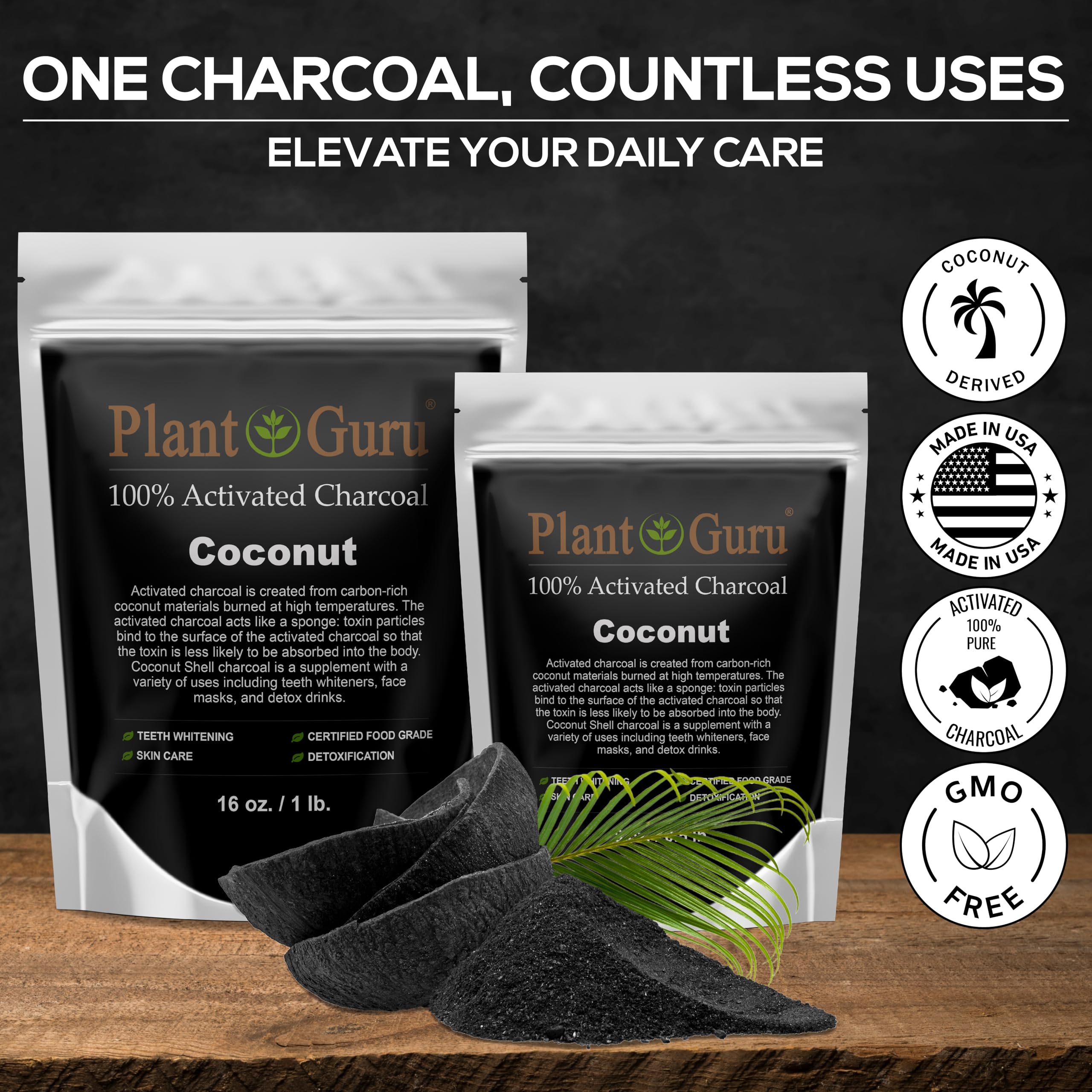 Plant Guru polvo en mano para mostrar tamaño y control de porción