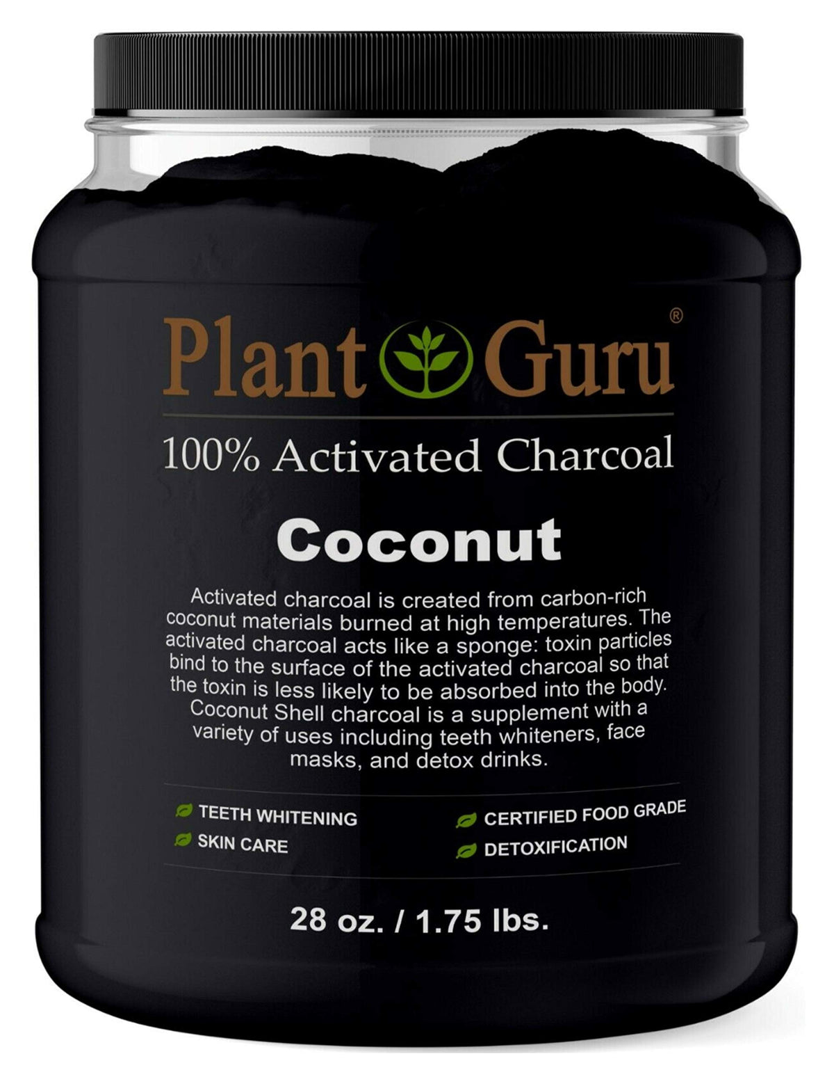 Plant Guru frasco delantero mostrando etiqueta clara y contenido