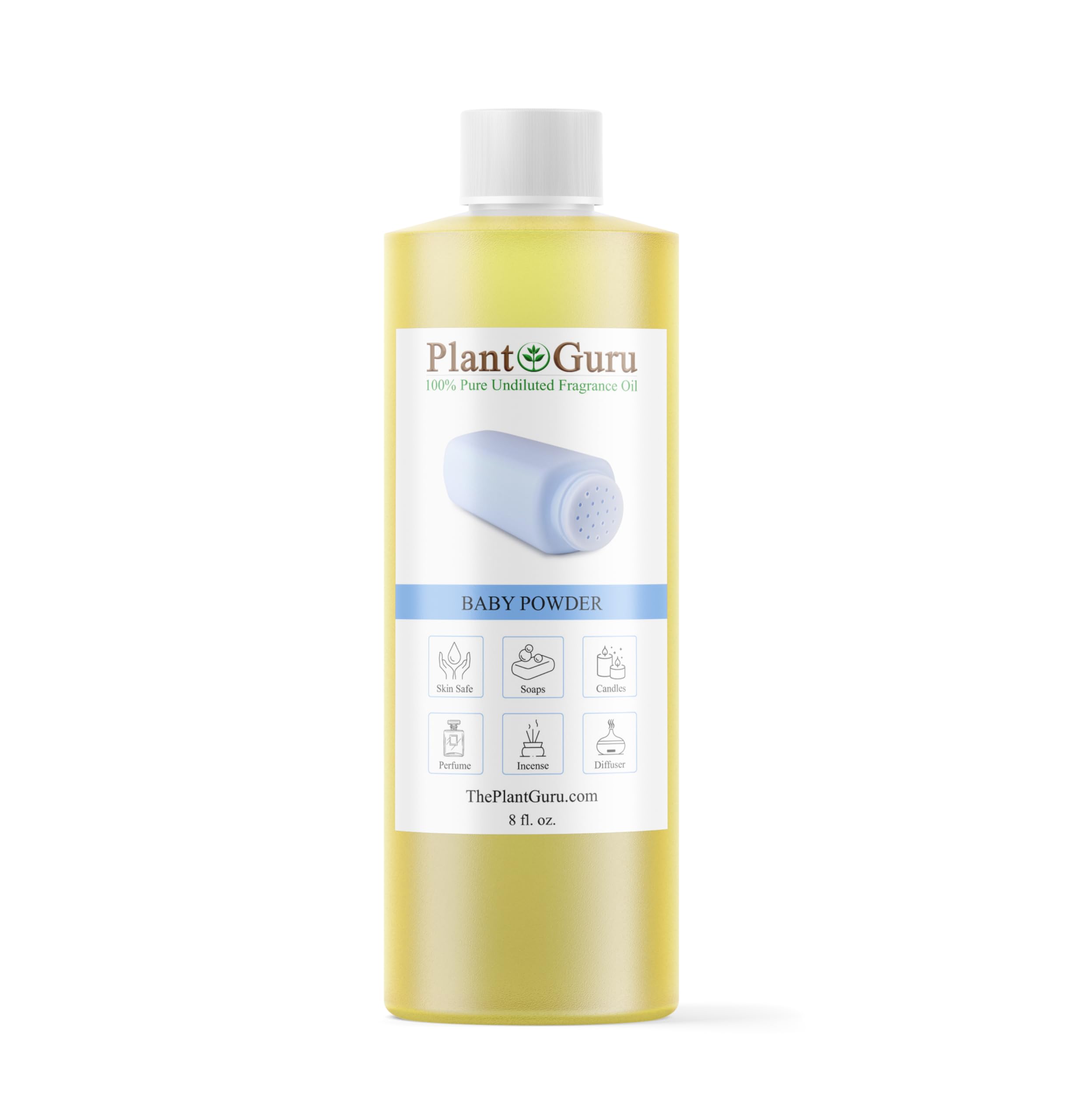 Plant Guru botella frontal mostrando volumen y diseño, ideal para proyectos DIY