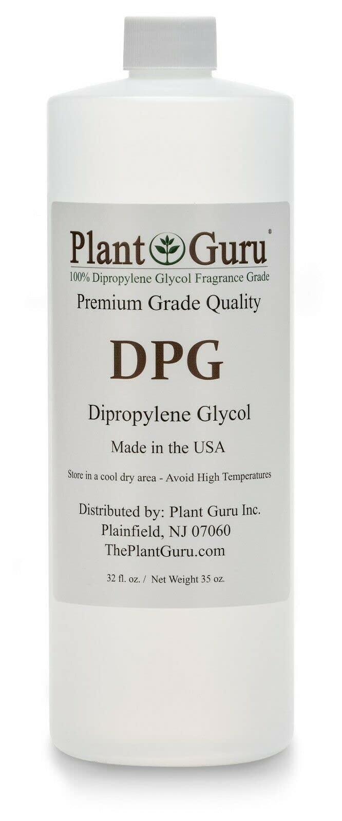 Plant Guru botella frontal DPG mostrando envase y volumen como beneficio de referencia