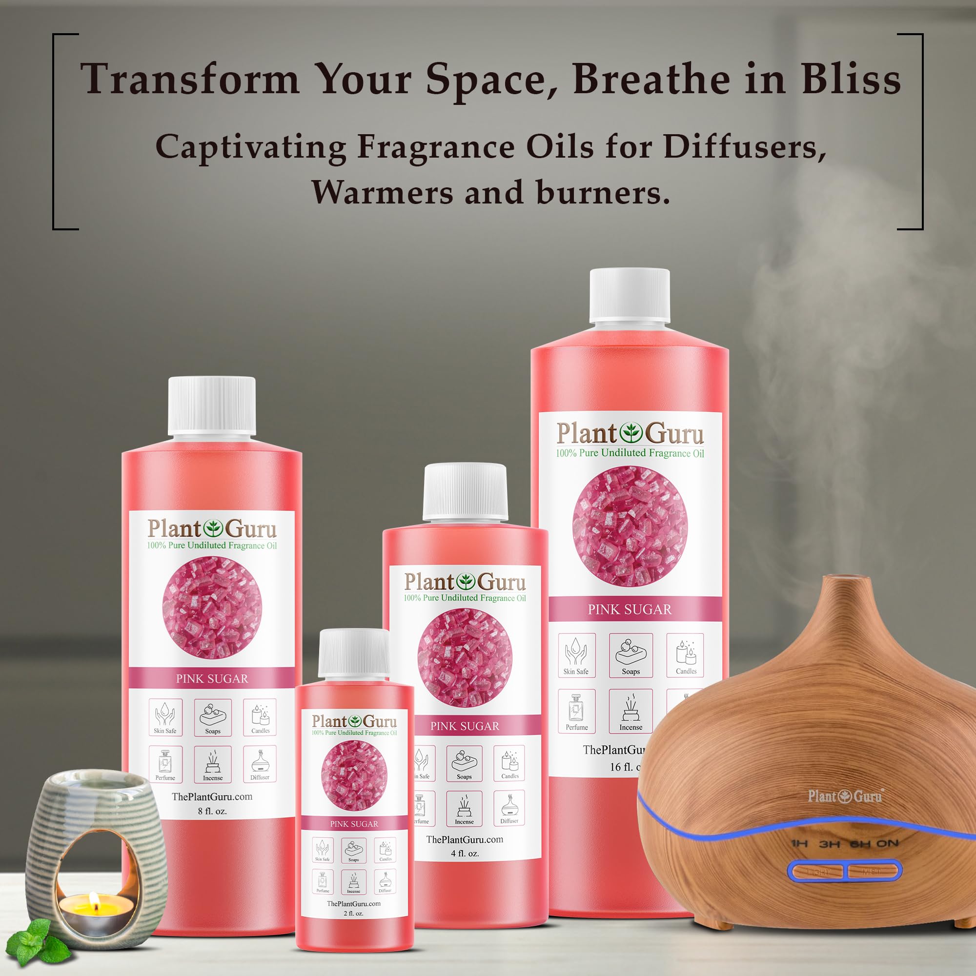 Plant Guru gotas de aceite sobre superficie mostrando textura y pureza