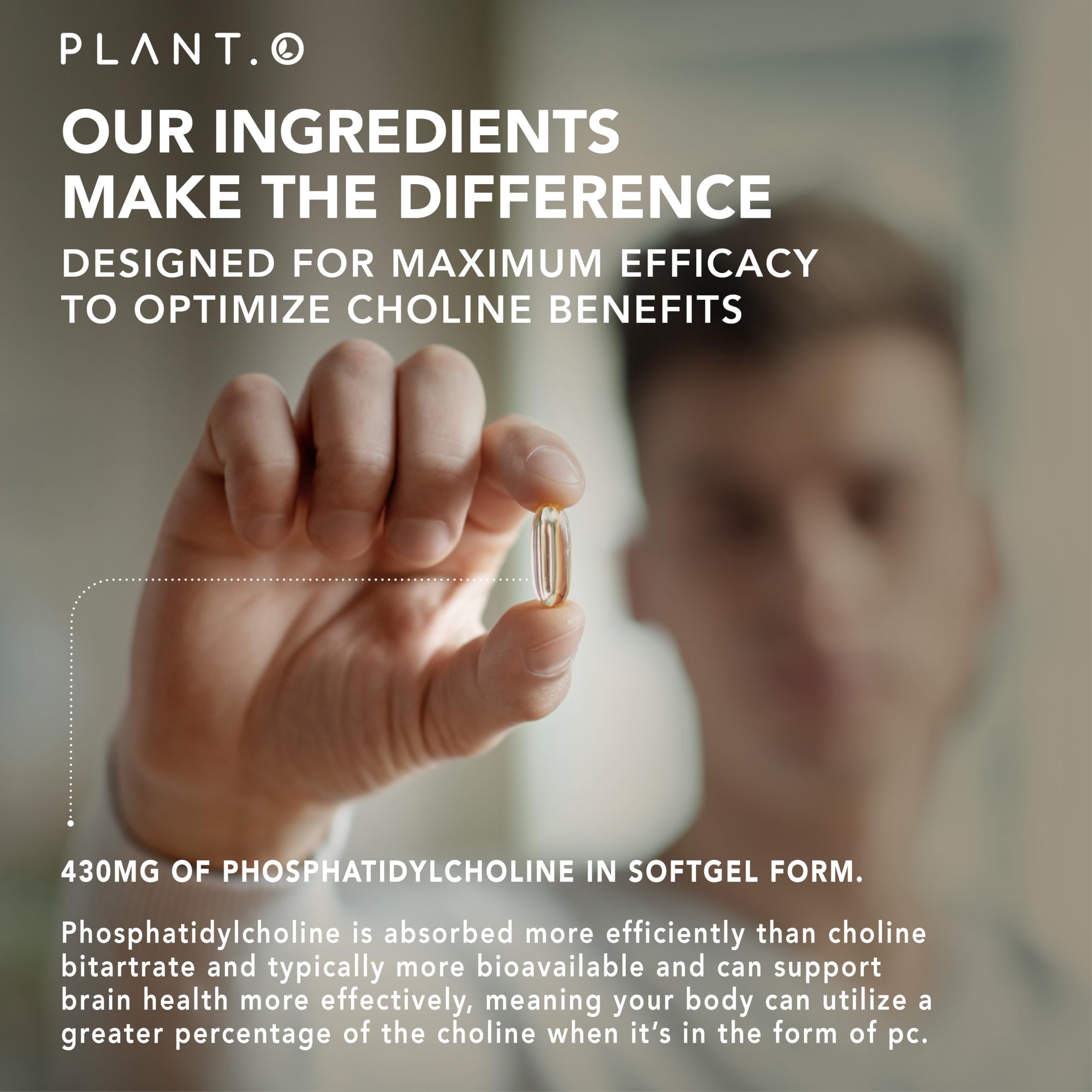 PLANT.O NUTRITION softgels abiertos sobre superficie para ver contenido oleoso
