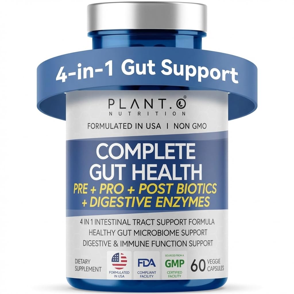 PLANT.O NUTRITION frente del envase mostrando beneficio de fórmula 4‑en‑1