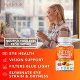 PLANT.O NUTRITION gomitas junto a laptop para aliviar fatiga visual