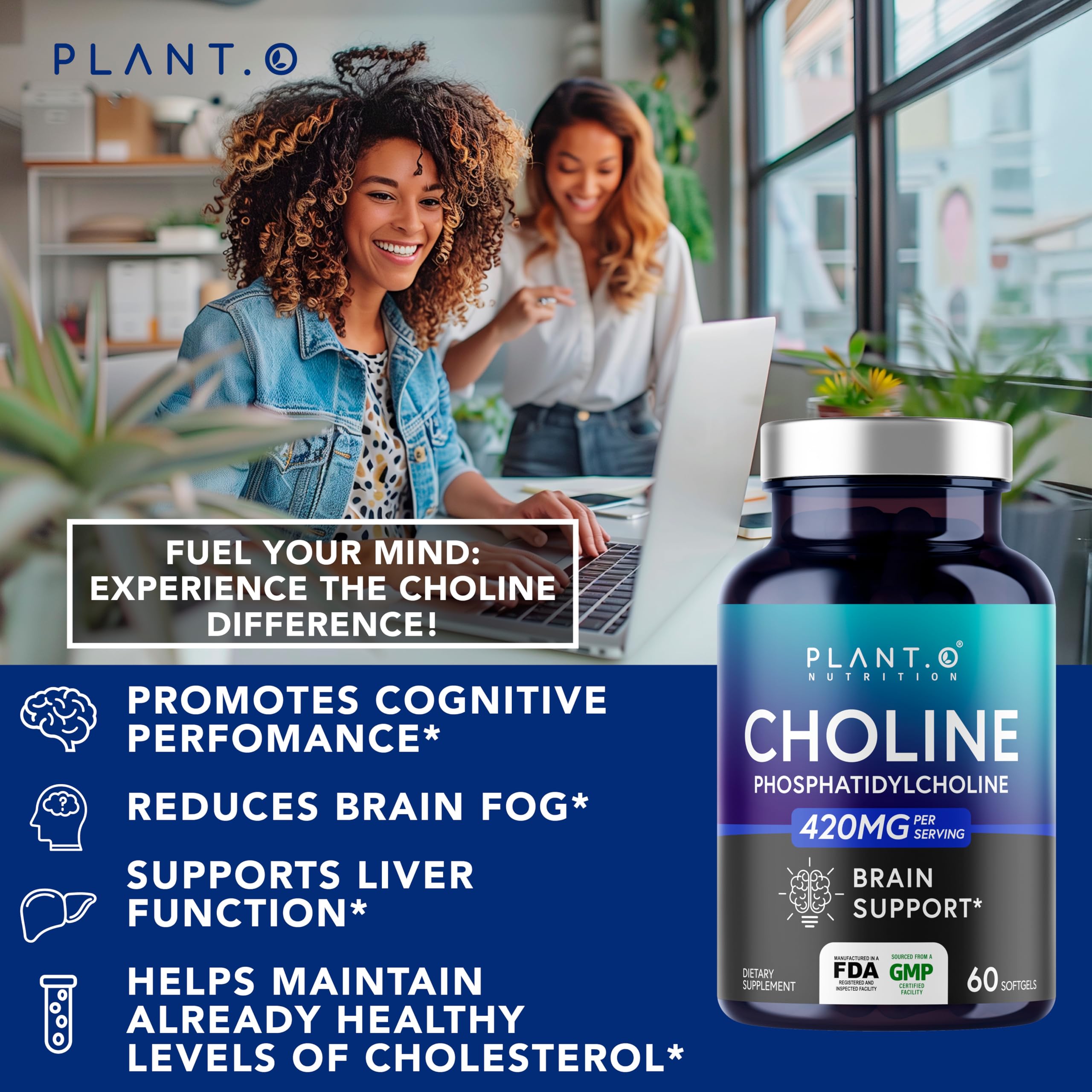 PLANT.O NUTRITION softgel en mano para comparar tamaño y facilidad de ingesta
