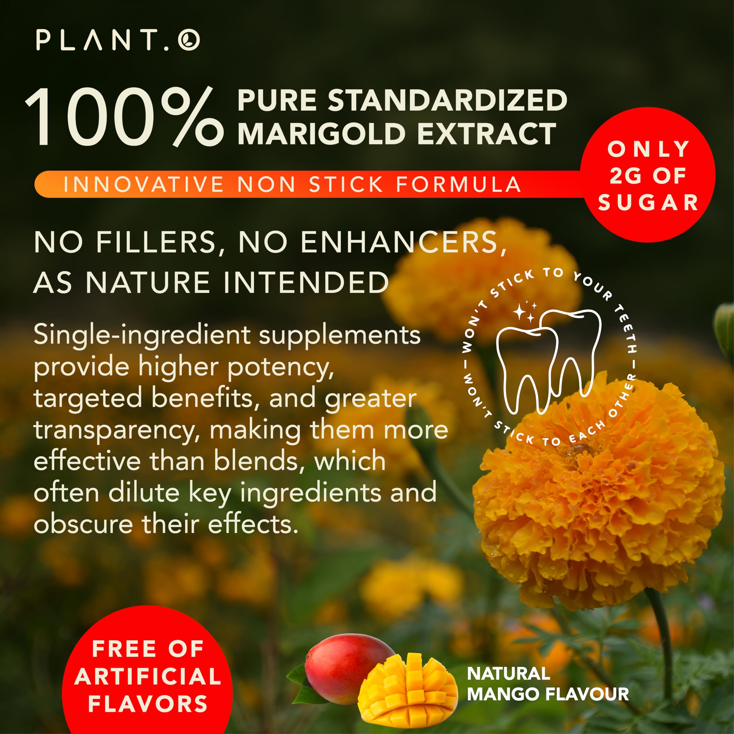 PLANT.O NUTRITION primer plano de la textura de la gomita nutritiva