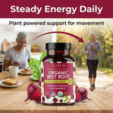 PLANT.O NUTRITION primer plano del polvo de remolacha orgánica mostrando pureza