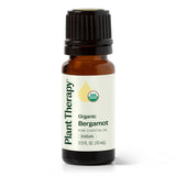Plant Therapy botella frontal de bergamota orgánica mostrando tamaño y marca