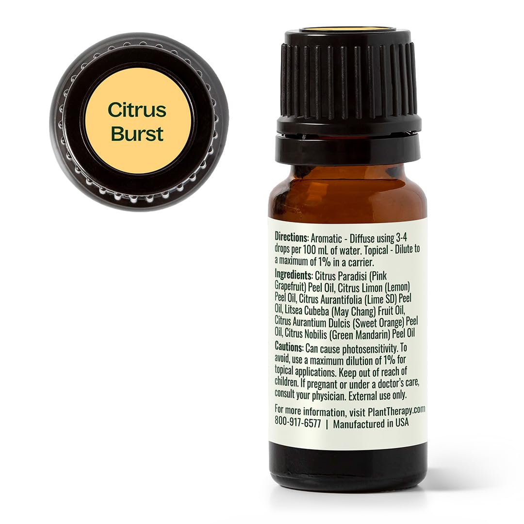 Plant Therapy Citrus Burst en armario sobre una bola absorbente aromatizando