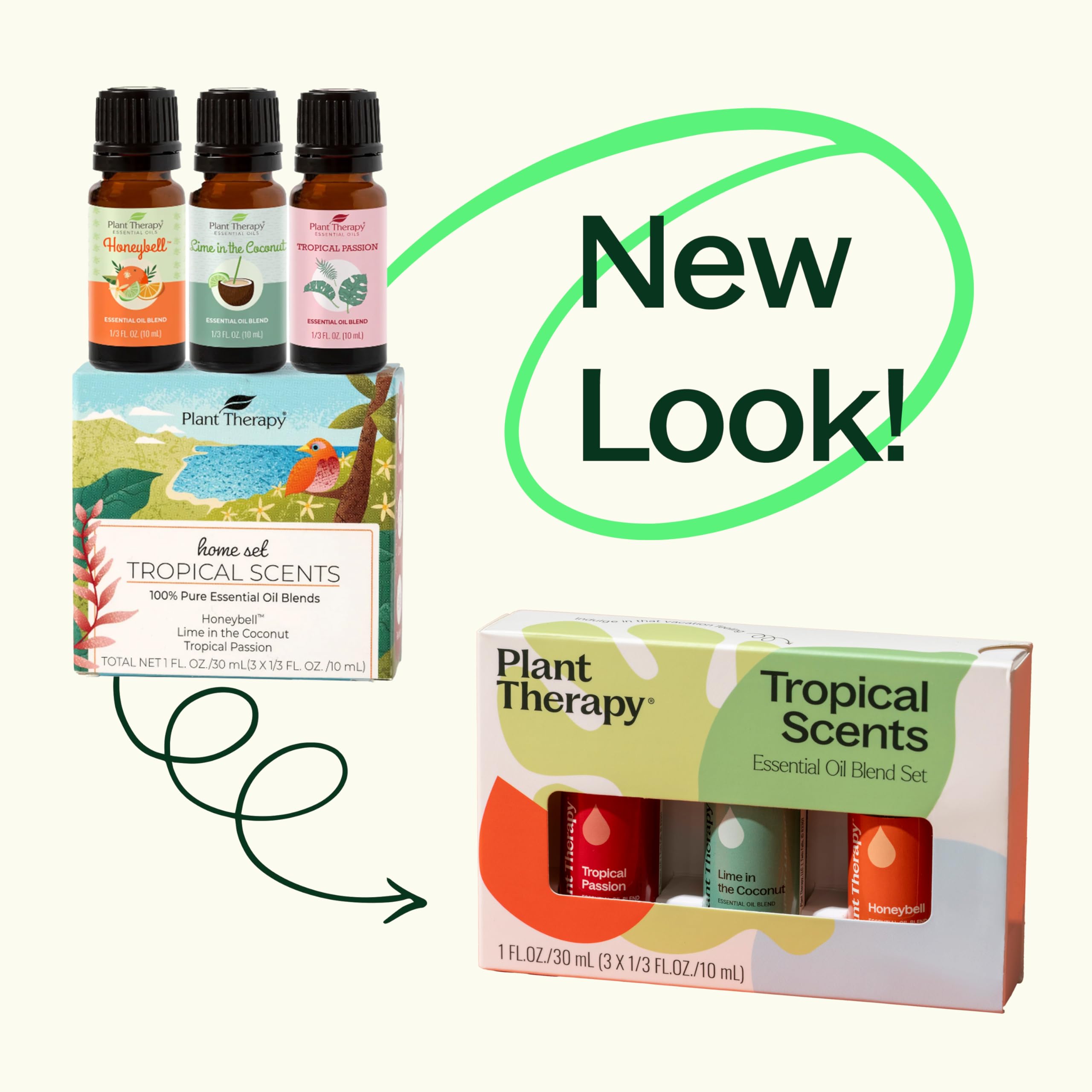 Plant Therapy botellas 10 mL junto a una moneda para escala precisa