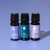 Plant Therapy frascos junto a moneda para comparar tamaño 10 ml