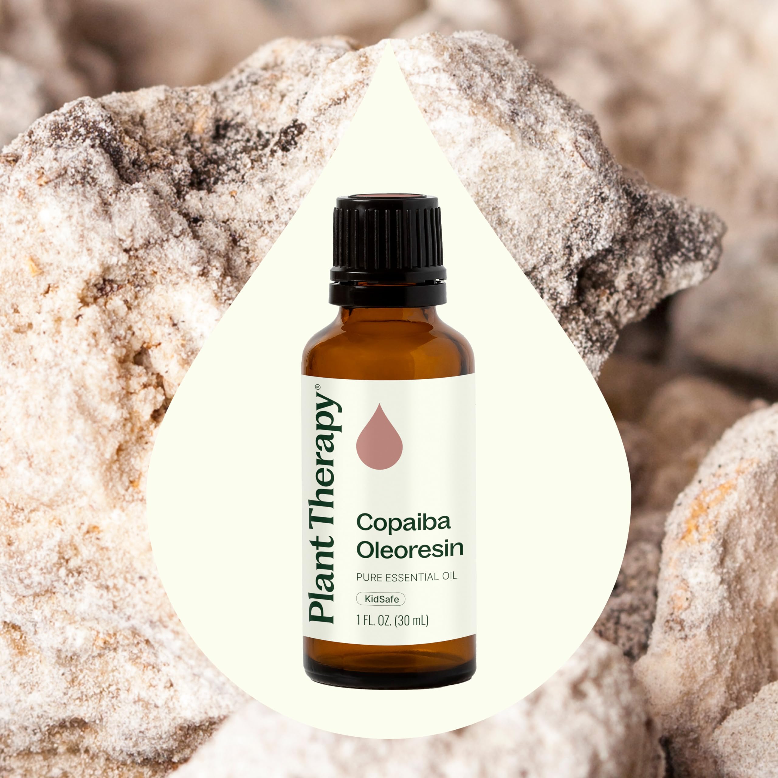 Plant Therapy etiqueta de Copaiba con información clara y certificaciones visibles