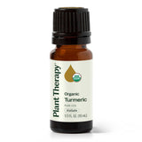 Plant Therapy botella frontal 10 mL con aceite de cúrcuma, muestra pureza y tamaño
