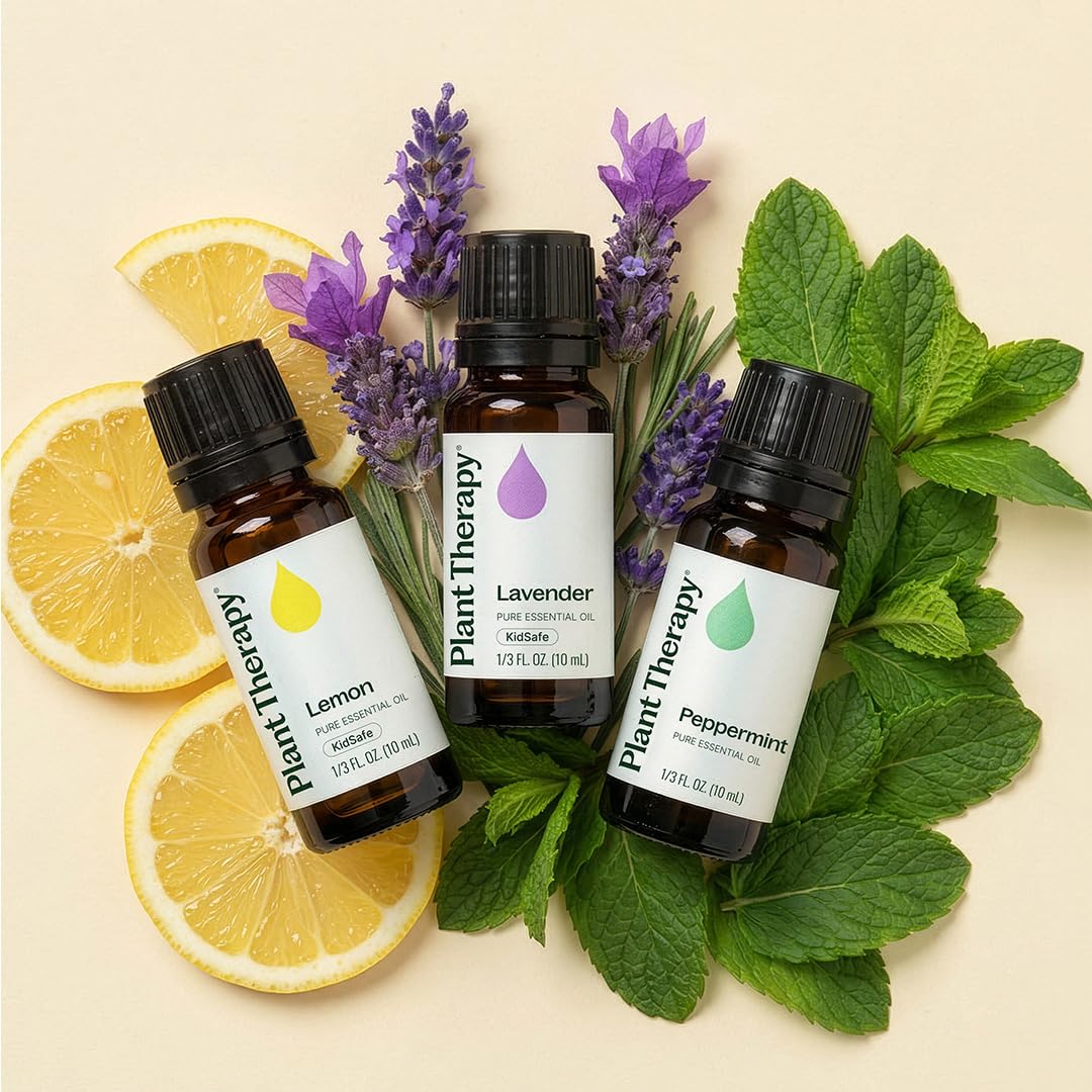 Plant Therapy etiquetas legibles con nombre y pureza para confianza del usuario