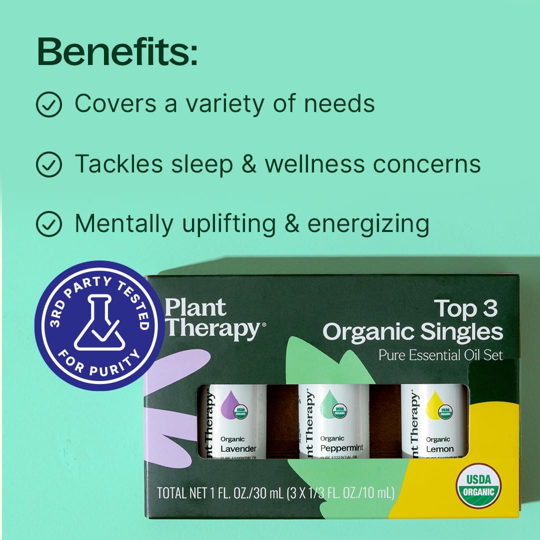 Plant Therapy etiquetas detalle con certificación orgánica y transparencia de lote