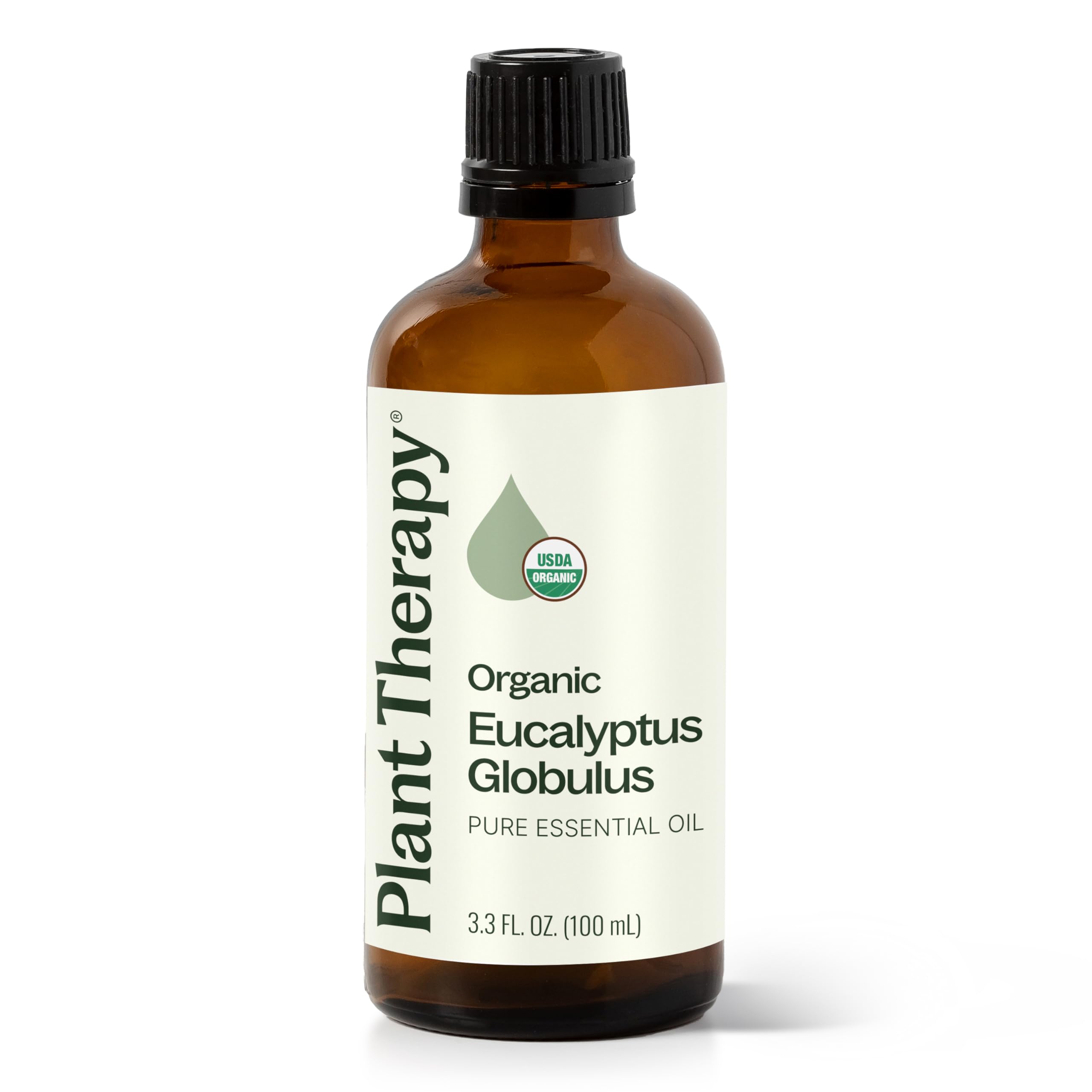 Plant Therapy eucalipto globulus frasco frontal, presentación de 100 mL y pureza orgánica