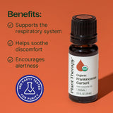 Plant Therapy etiqueta orgánica USDA del frankincense resaltando certificación