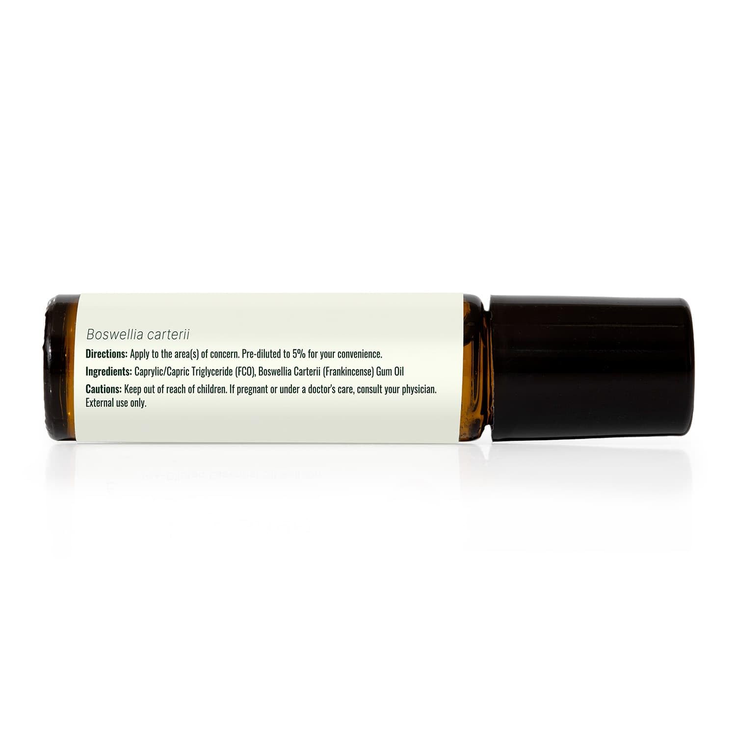 Plant Therapy frasco junto a resina de boswellia mostrando origen natural
