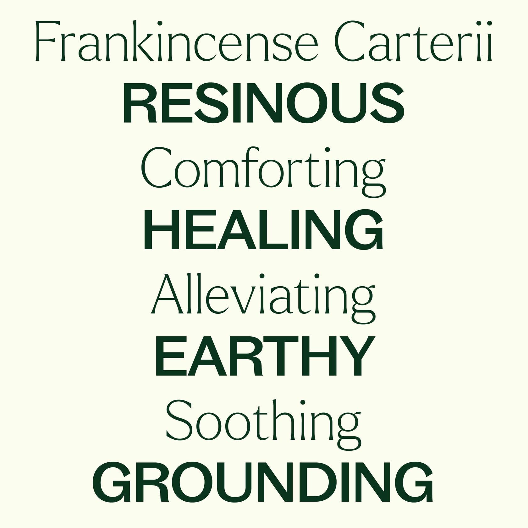 Plant Therapy etiqueta legible resaltando boswellia carterii y pureza